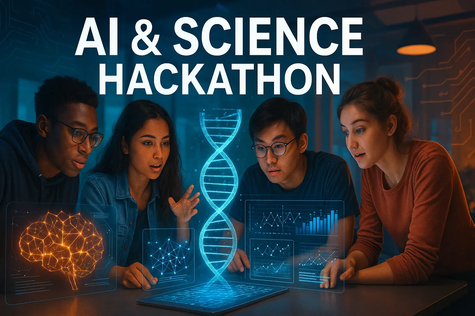AI-generated Science Hackathon banner